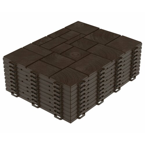 Плитка модульная из полипропилена Брус садовая 9шт 1м2 шоколад 2020₽