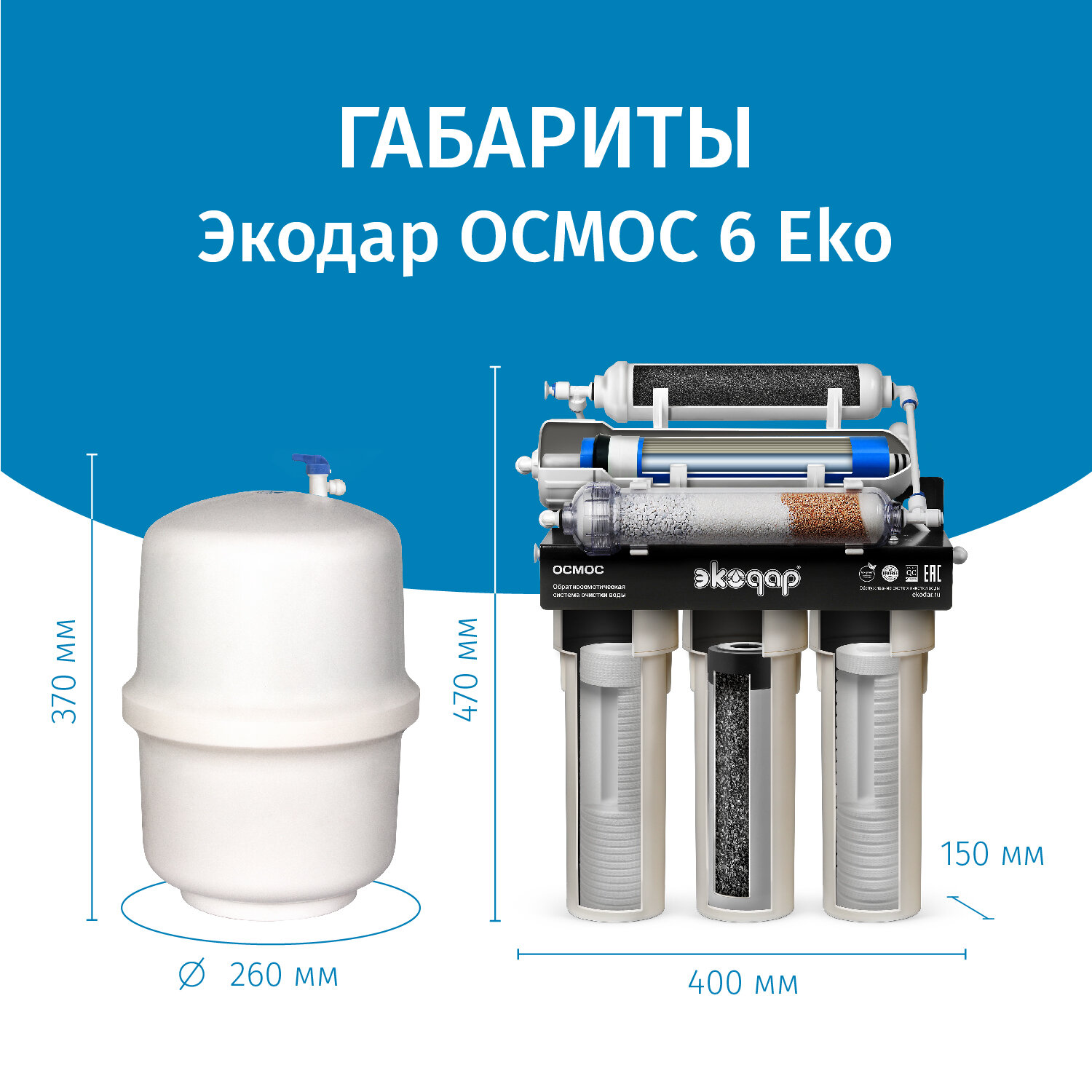 Обратный осмос с минерализацией Экодар 6 EKO