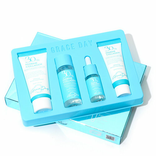Набор средств Grace Day по уходу за кожей пенка тонер крем сыворотка с морским коллагеном 99411 2514₽
