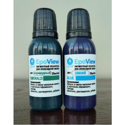 Набор красителей EpoView для эпоксидной смолы 2шт х 20мл (синий, зеленый)