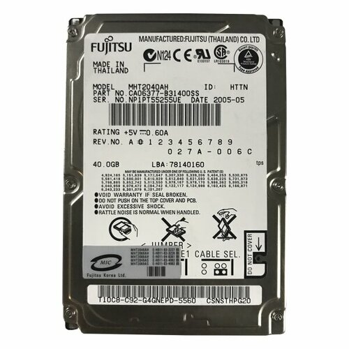 Жесткий диск Fujitsu CA06377-B31400SS 40Gb 5400 IDE 25 HDD 7010₽