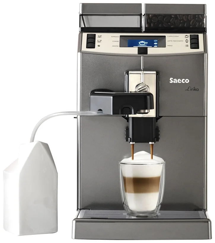 Кофемашина автоматическая Saeco Lirika One Touch Cappuccino V4 (RI9851/01), серебристый