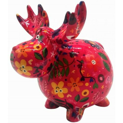 Лось Рэндольф розовый с листьями и цветками 2600₽