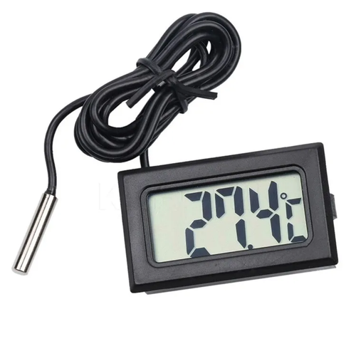 Цифровой термометр с выносным датчиком 1м черный 24100₽