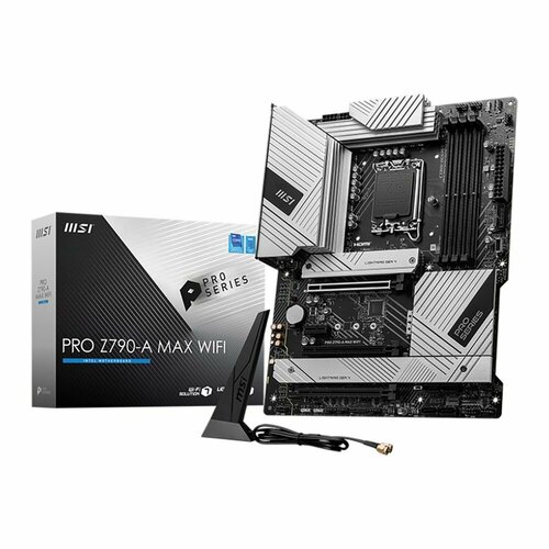 Материнская плата MSI PRO Z790-A MAX WIFI Z790 LGA1700 4DDR5 3PCIEx16 1PCIEx1 4M2 2TypeC 3USB32Gen2 4USB32Gen1 6USB20 6SATA30 25G DP HDMI ATX RTL 31150₽