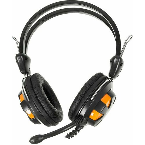 Наушники с микрофоном A4Tech HS-28 оранжевыйчерный 22м накладные оголовье HS-28 ORANGE BLACK 3297₽