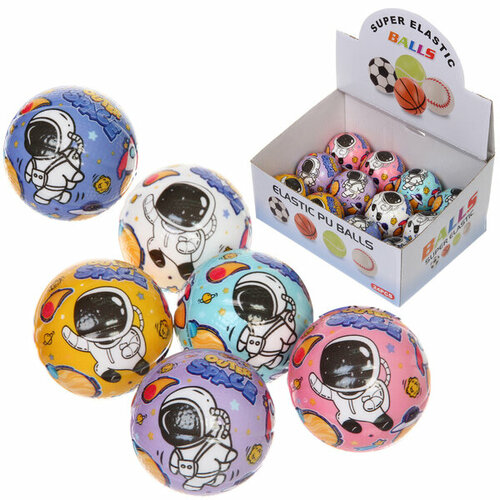 Мяч 63 см Космонавт антистресс попрыгун микс стикер на шоу-бокс 379₽