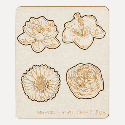 Изображение товара Mr.Painter CHI-7-QS47 Чипборд 7 х 8.5 см 08 Цветы декоративная заготовка для творчества