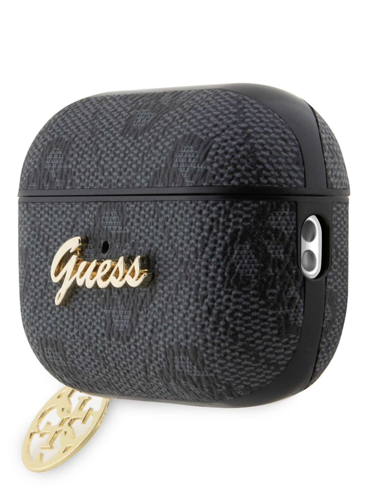 Чехол Guess PU leather 4G with metal logo and Heart charm для Airpods Pro 2 (2022), черный