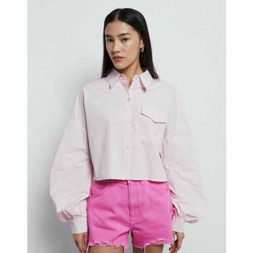 Рубашка Gloria Jeans, размер XXS (36-38), розовый, белый топ gloria jeans размер xxs 36 38 розовый