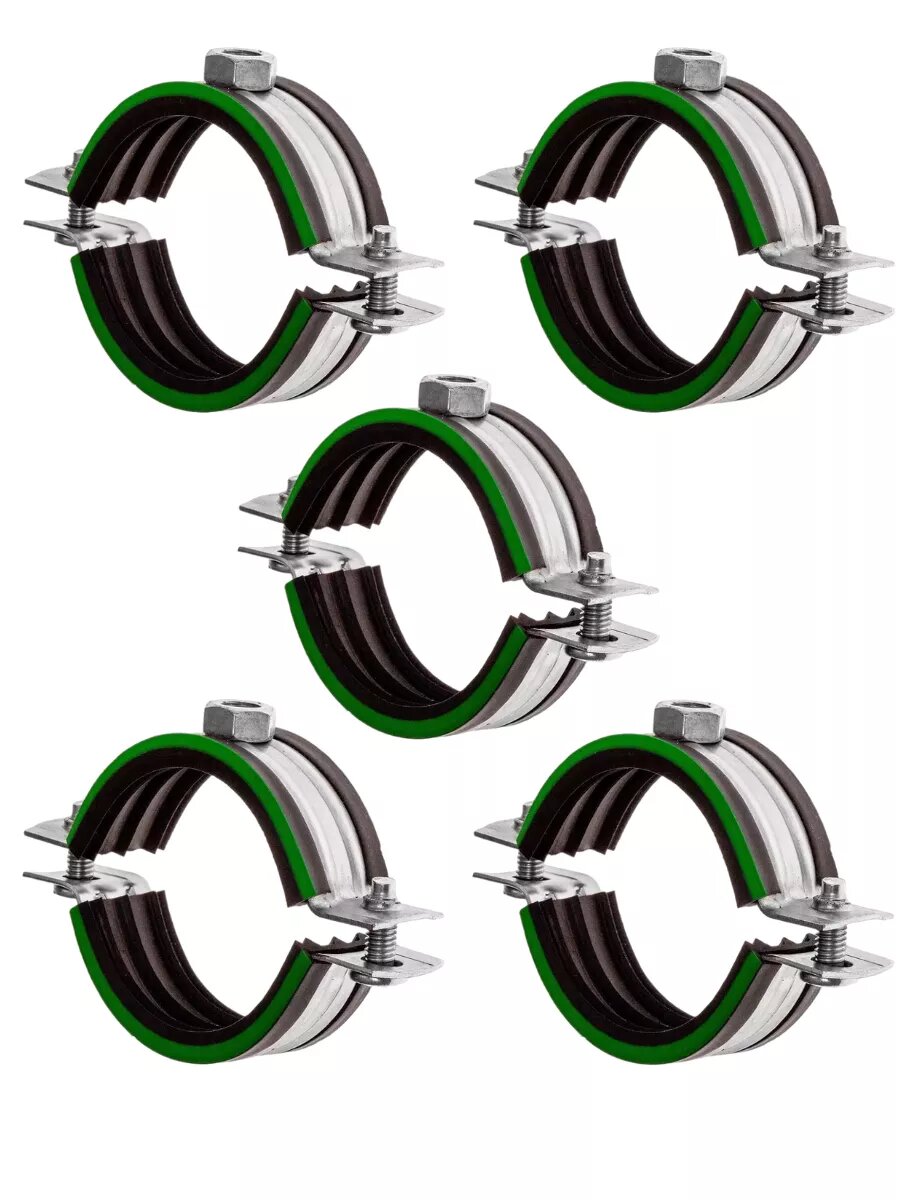 фото Хомут 5шт трубный с гайкой 2" (60-65 мм) М8