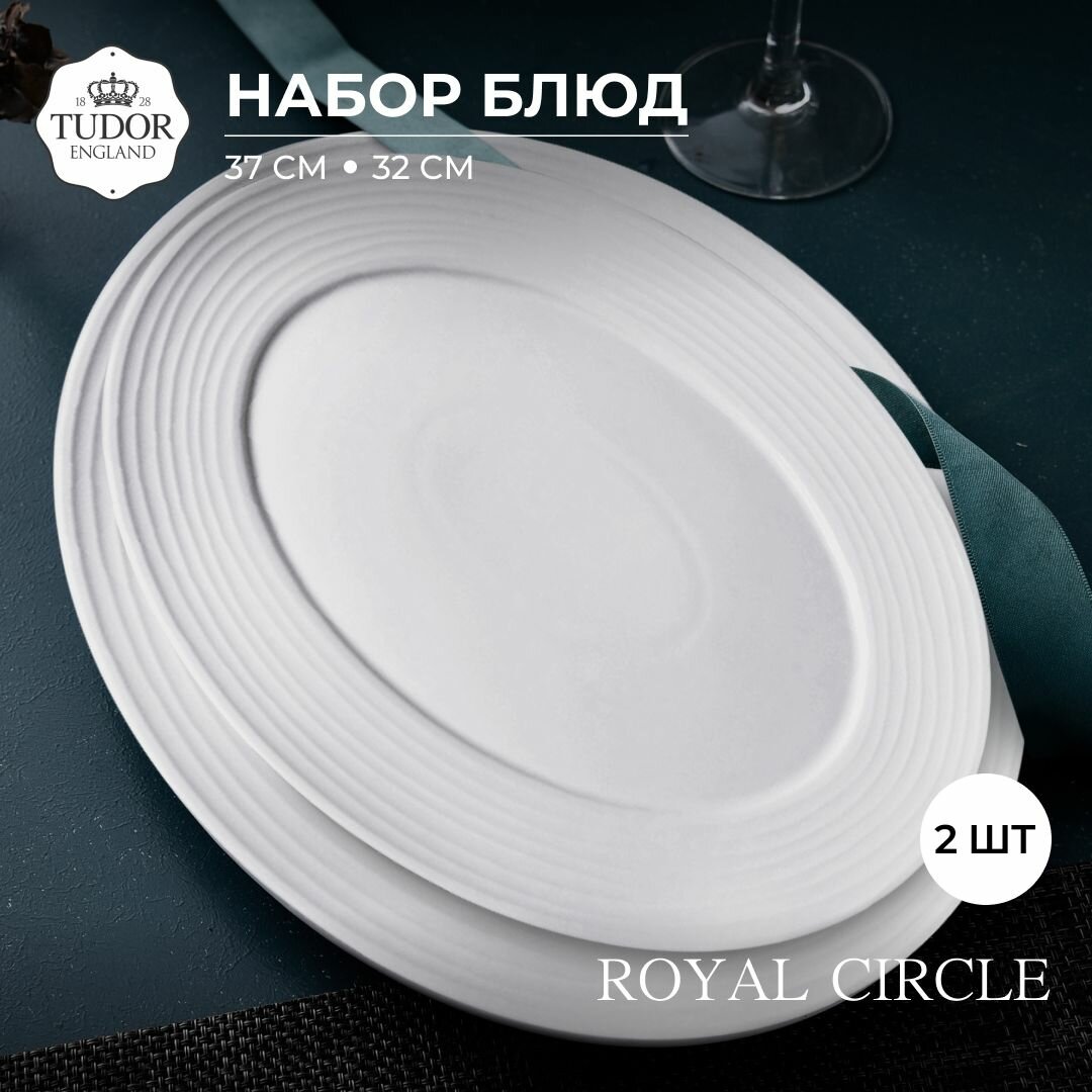 Набор овальных блюд Tudor England Royal Circle 37 см и 32 см, 2 шт.