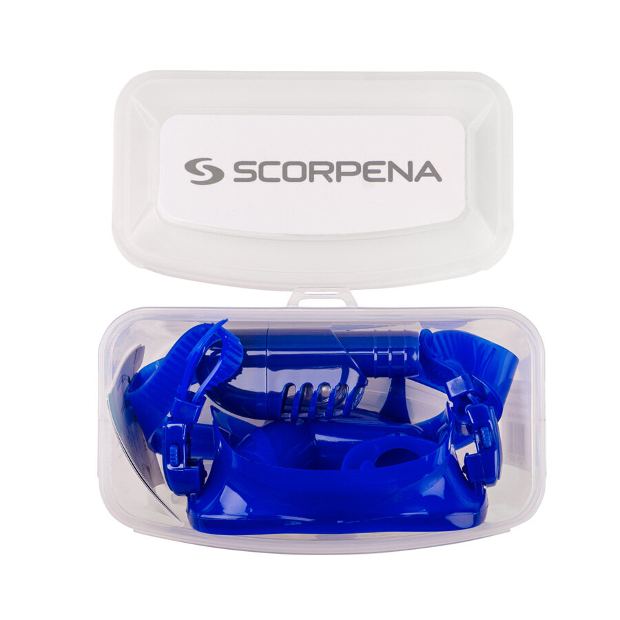 Набор Scorpena Junior маска+трубка для сноркелинга, неон-син.
