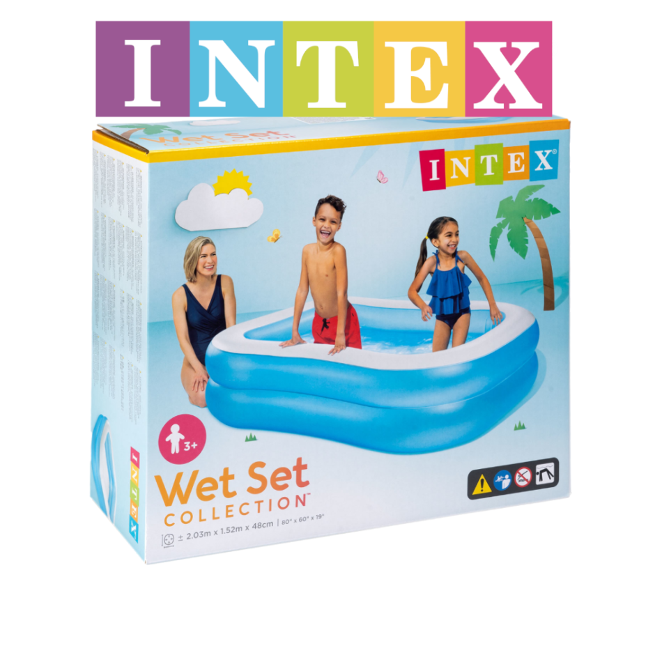 Бассейн детский Intex FAMILY 203х152х48 Голубой 36 см / интекс