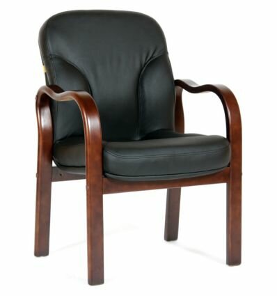 Кресло офисное Chairman 658 кожа черная (6025104)