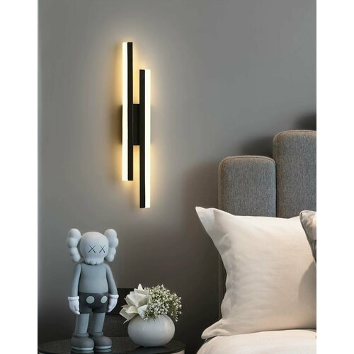 Бра Sun 28W 2 лампы 3 режима 50 х 8 см черный 2496₽