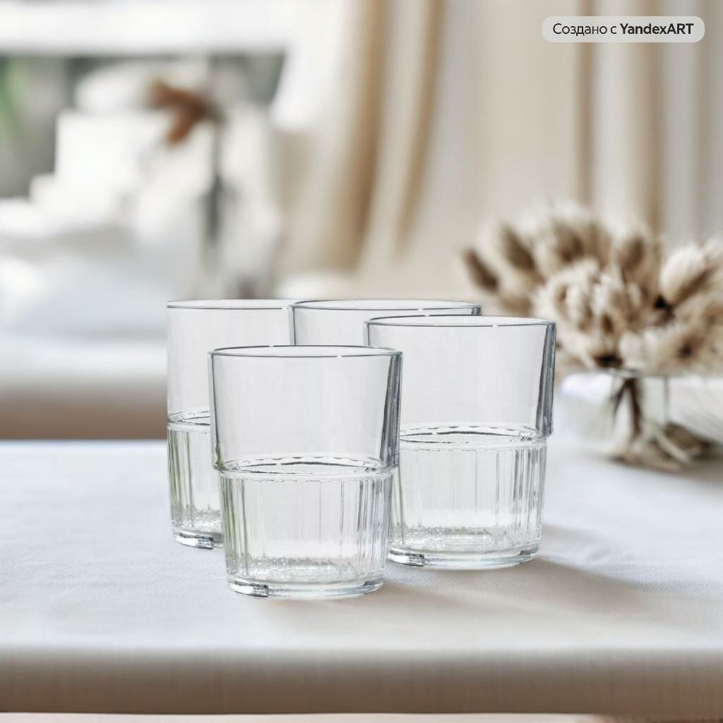 Стаканы граненые низкие 6 шт