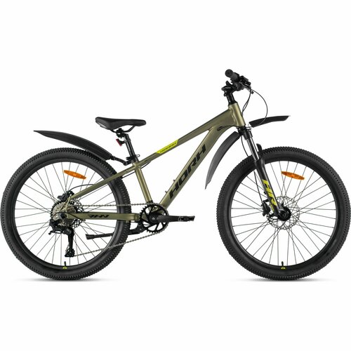 Велосипед горный HORH ROHAN RHD 42 24 2024 Khaki-Yellow-Black подростковый для мальчиков алюминий 9 скоростей дисковые гидравлические тормоза размер рамы 12 рост 130-145 см 42325₽