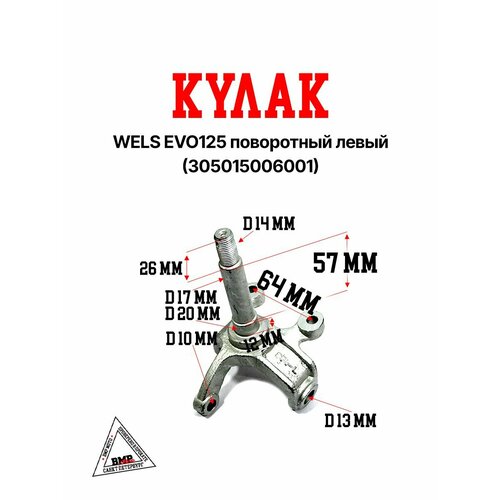 WELS EVO125 Кулак поворотный левый 305015006001 1722₽