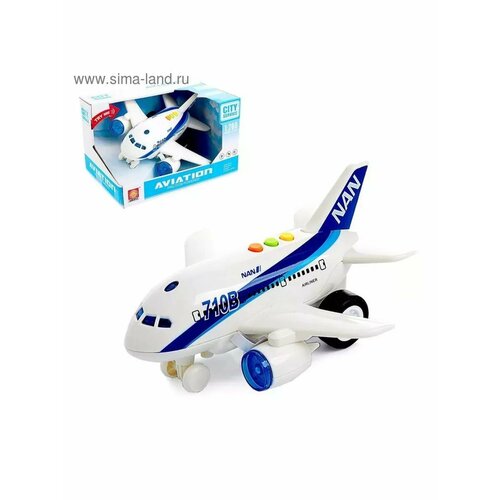 Самолёт инерционный Пассажирский свет и звук 1227₽