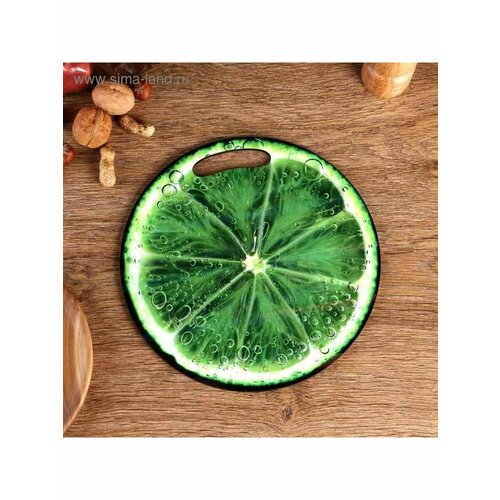 Доска разделочная круглая куонная Лайм в разрезе 582₽