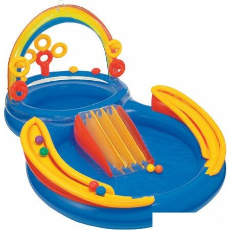 Надувной бассейн Intex Rainbow Ring Play Center 297x193x135 (57453)