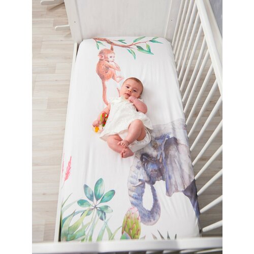 Простынь на резинке детская 120х60 см для малышей