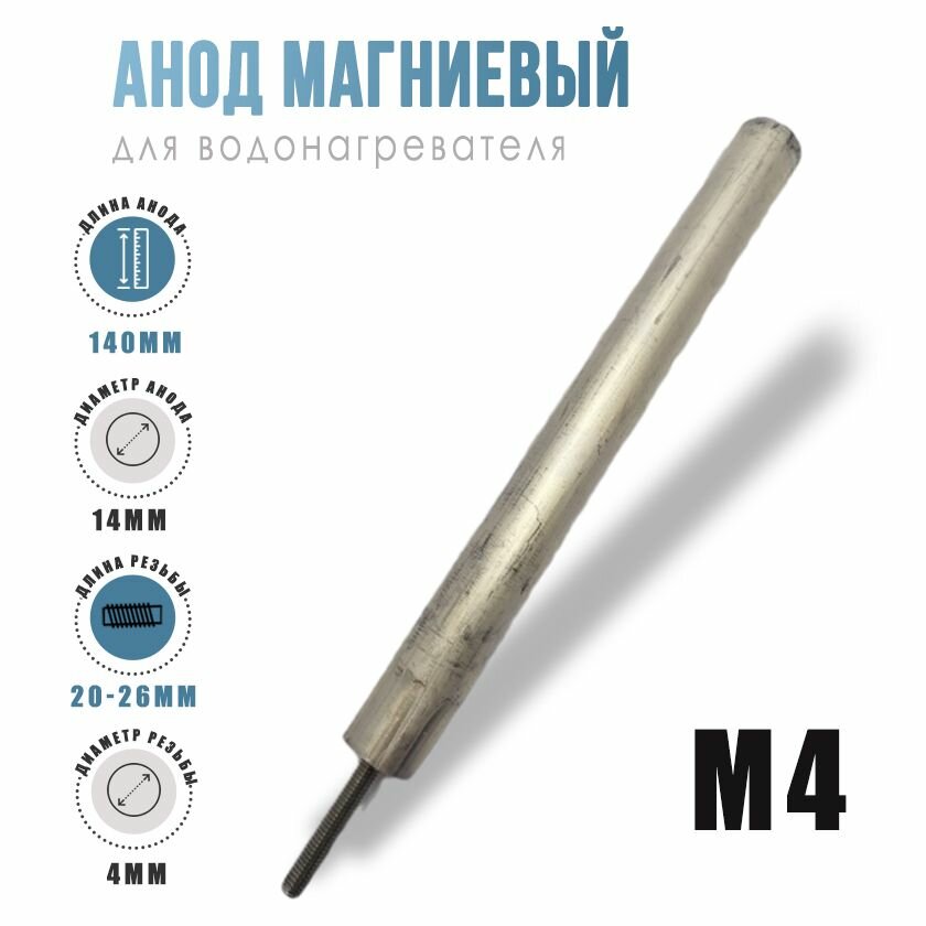 фото Магниевый анод универсальный для водонагревателя Ariston, Thermex, 140D14+20M4 100403