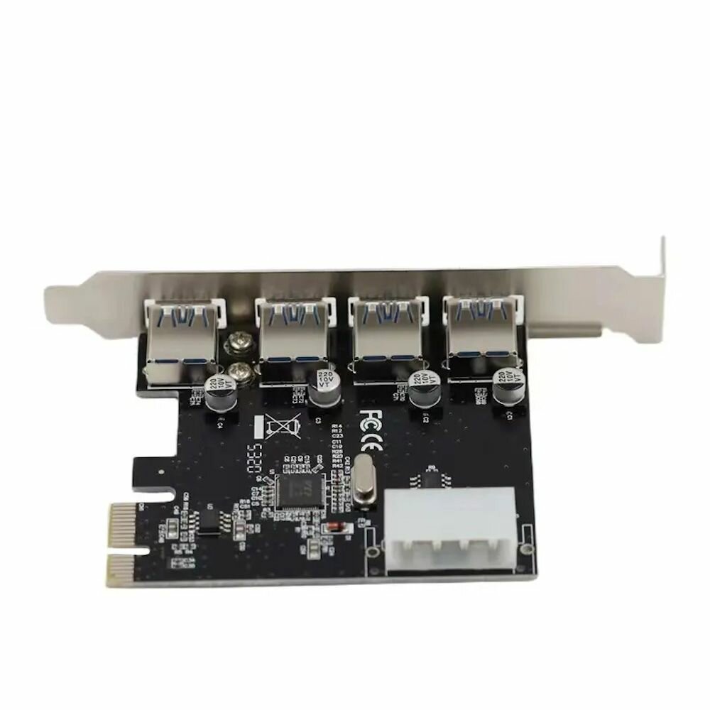 Контроллер PCIe x1 v2.0 (VIA VL805) USB 3.2 Gen1x1, 4 x USB-A (ORIENT VA-3U4PEV2) — фото 1