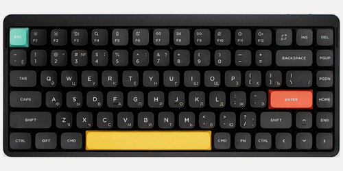 Изображение товара Беспроводная механическая клавиатура Nuphy QMK, AIR75v2, Basalt Black, RGB Hot Swap Red Switch