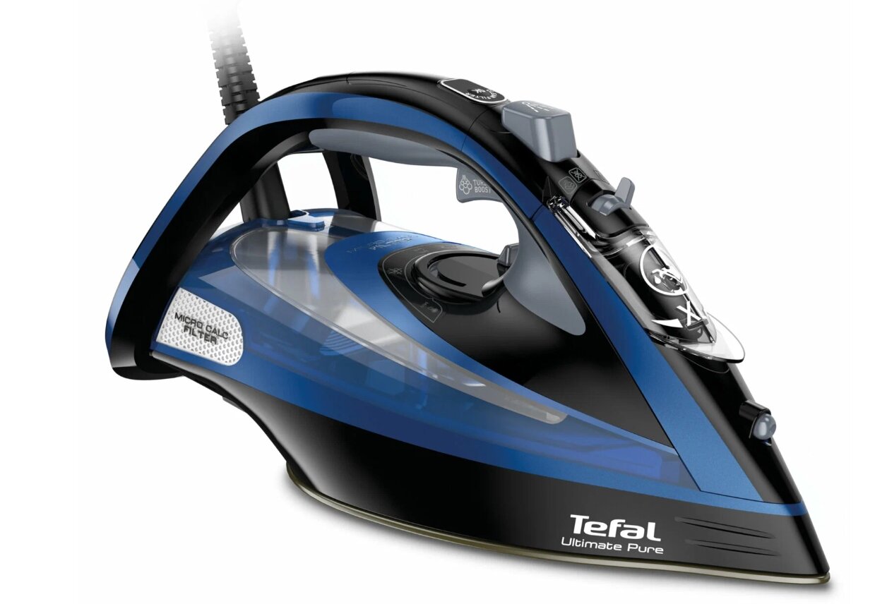 Утюг Tefal Ultimate Pure FV9848E0, 3200 Вт, синий