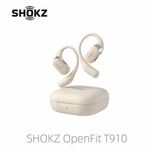SHOKZ OpenFit T910 - открытые беспроводные наушники Bluetooth с микрофоном затычки для ушей с подвеской защита от пота быстрая зарядка 28 часов воспроизведения совместимые с iPhone и Android 13150₽