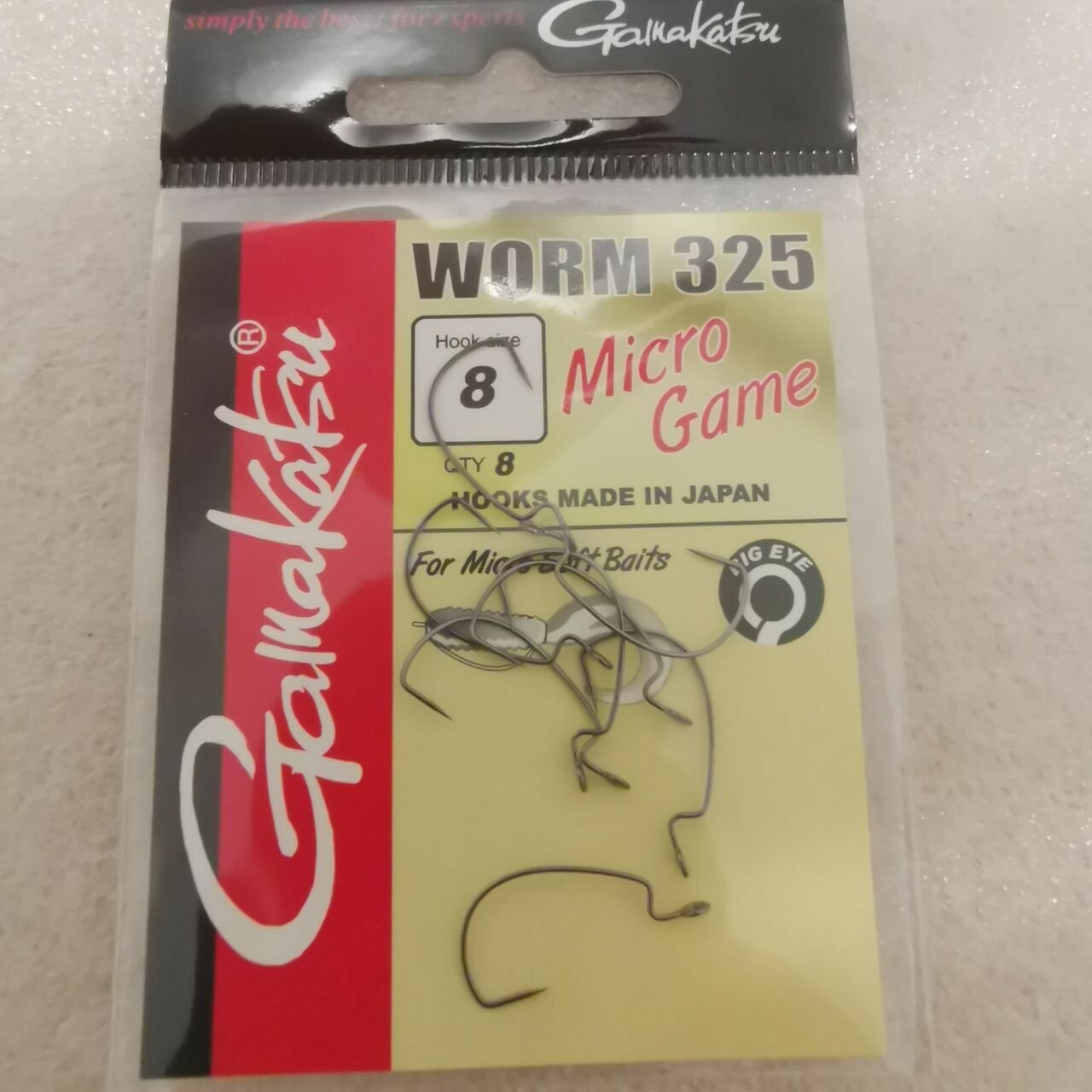 Крючок Gamakatsu WORM 325 Micro Game №8 (8шт)