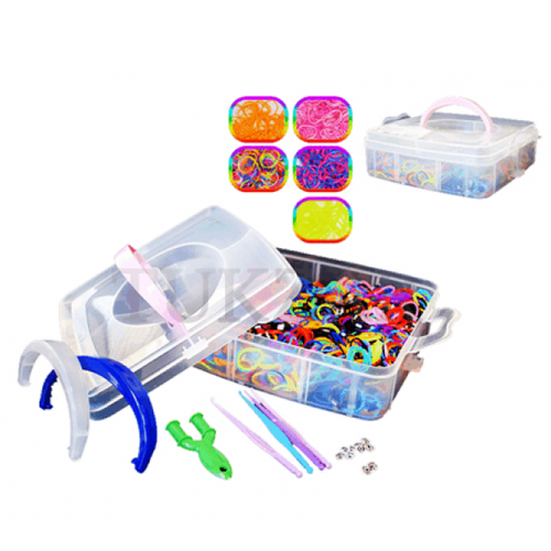 Набор цветных резиночек для плетения браслетов 2500 шт крючки S-клипсы рогатки в пластиковом кон TZ-32108-1 690₽
