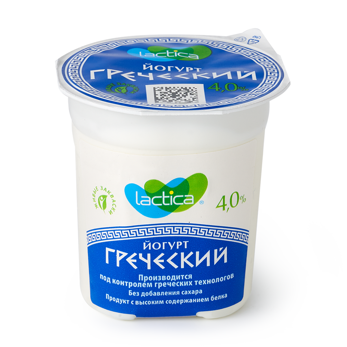 Йогурт Lactica, греческий, натуральный, 4%, без сахара, 120 г