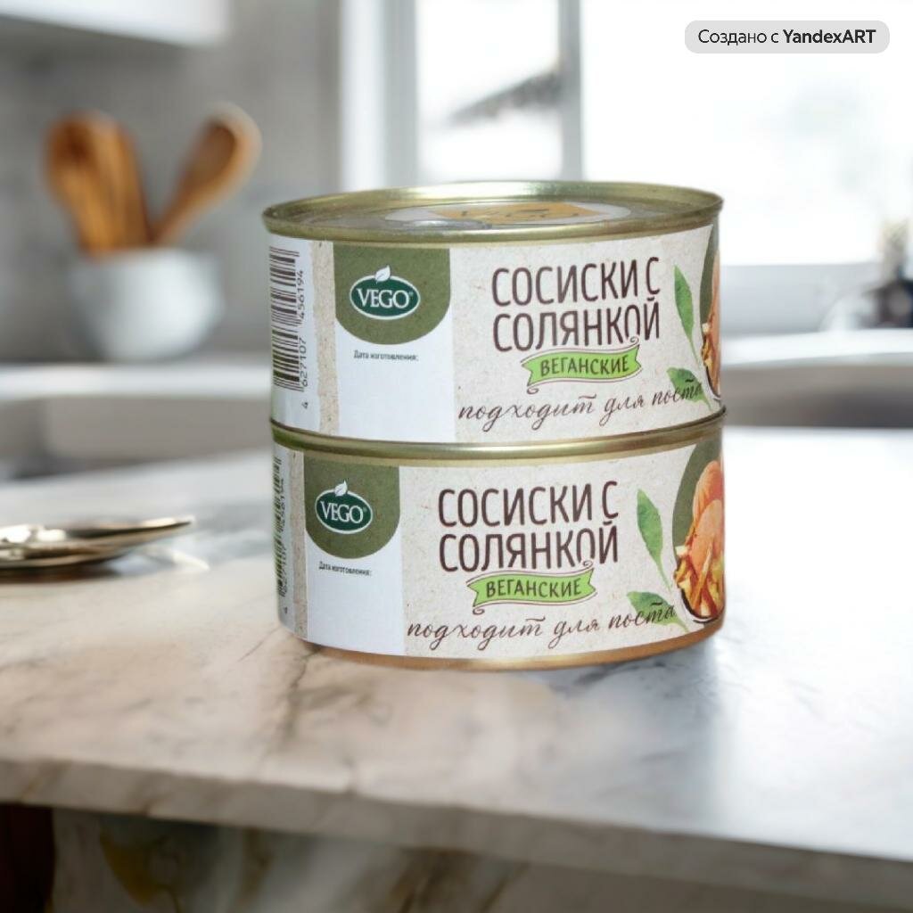 "Сосиски VEGO с солянкой" - 2 банки по 0,3 кг
