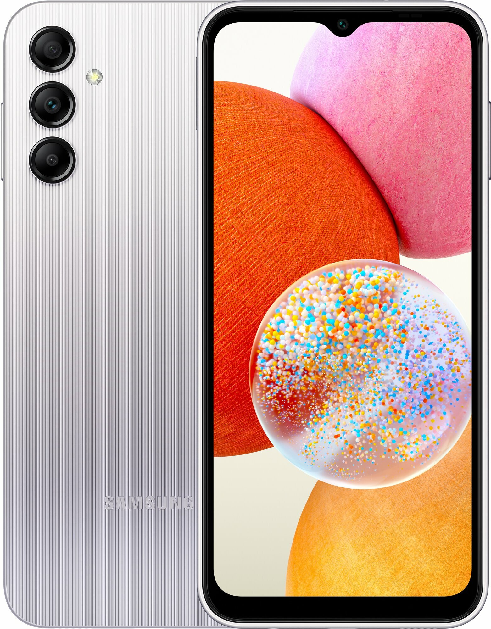 Смартфон Samsung Galaxy A14 6/128 ГБ, Dual nano SIM, серебристый