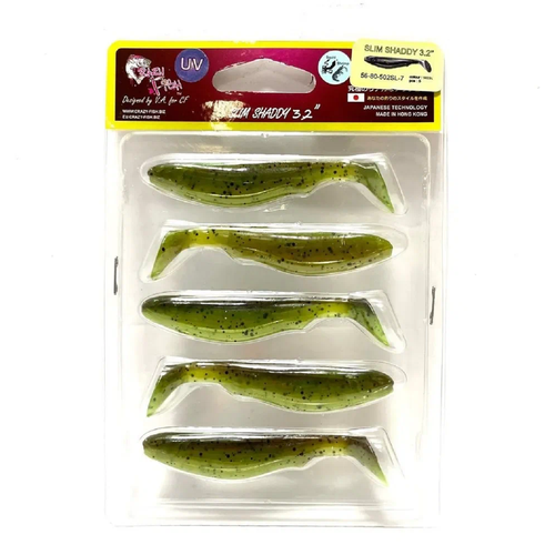 Силиконовая приманка мягкая съедобная Crazy Fish Slim Shaddy 3.2