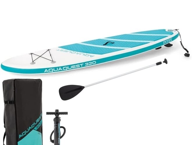 SUP-доска Aqua Quest 320 320x81x15см, насос, весло, лиш, сумка, до 150кг Intex 68242