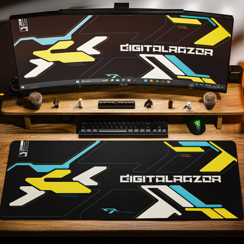 Изображение товара Игровой коврик для мыши DigitalRazor Branded Black Yellow 900x400x4mm, чёрный, жёлтый