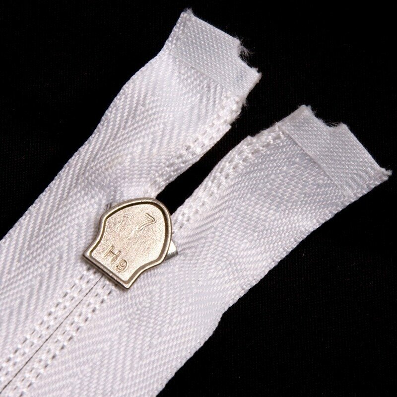 Молния нейлон №7 серебро разъем 55см S-501(101) белый — фото 1