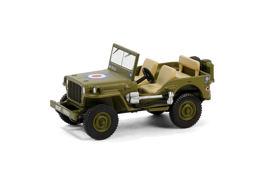 Модель коллекционная GREENLIGHT Willys jeep "british army command car" 1942 military green (длина модели 6-10 см)