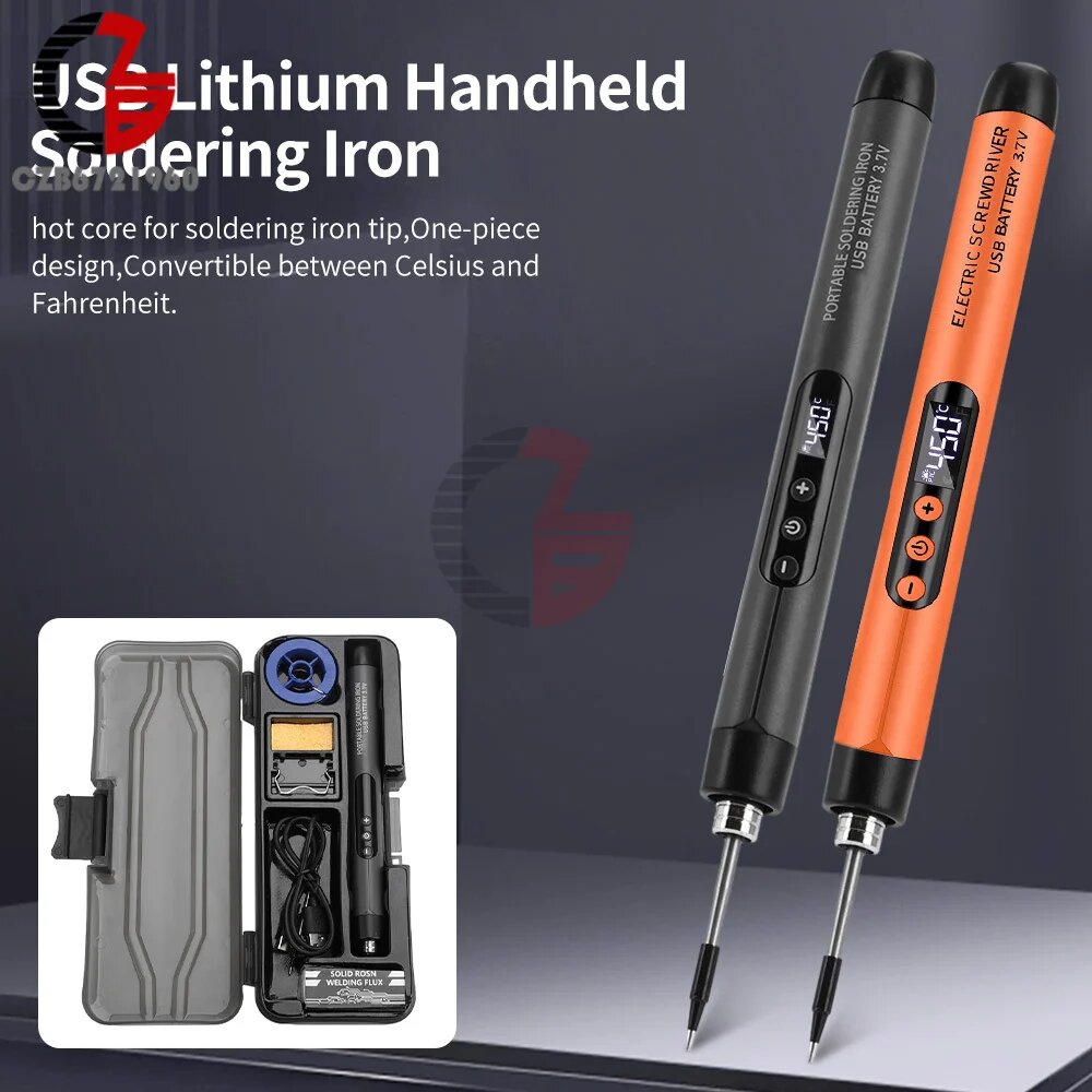 Беспроводной электрический паяльник USB 5В 8Вт, Digital black set — фото 1
