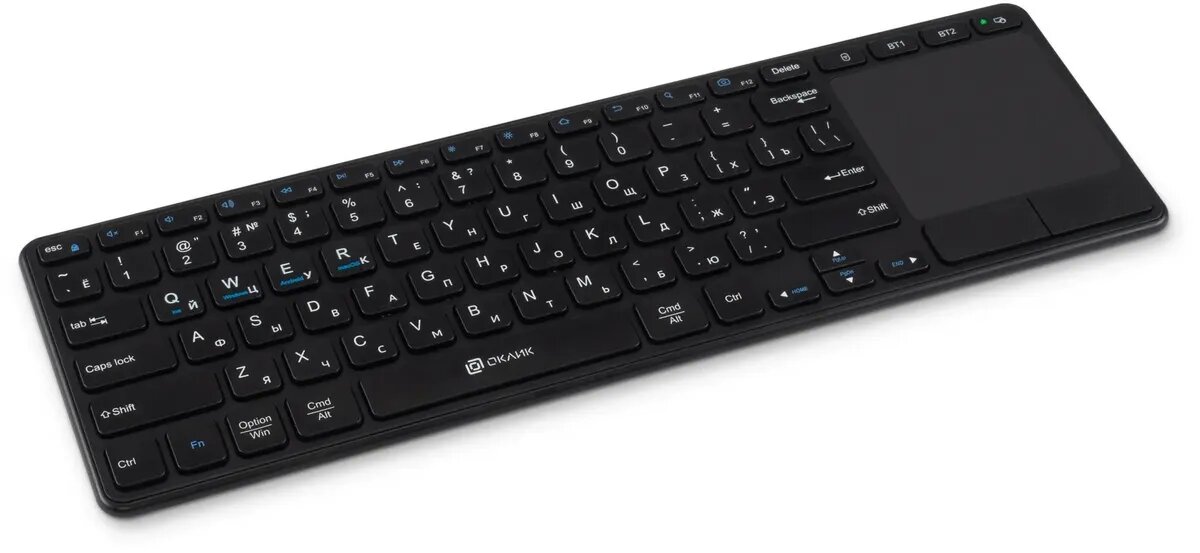 Клавиатура беспроводная с тачпадом Oklick K614W, Wireless/USB, Черный 1979327 - фото №13