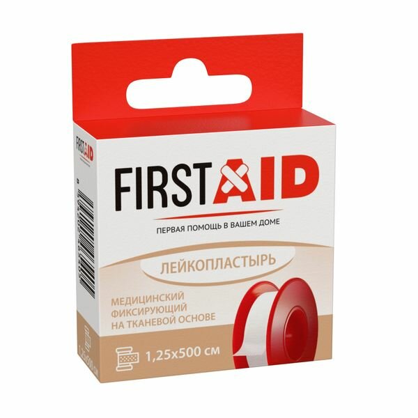 Пластырь фиксирующий на тканевой основе First AidФерстэйд 125х500см