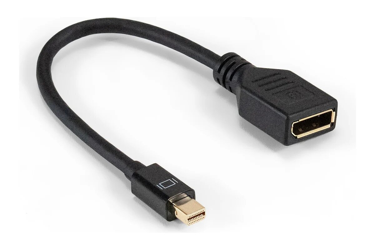 Кабель ExeGate miniDisplayPort-DisplayPort EX-CC-mDPM-DPF-0.15 mini20M/20F, 0,15м 294716