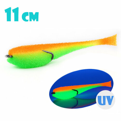 Поролоновая Рыбка Мормыш с Открытым Двойником 11cm #15 (3 шт.)