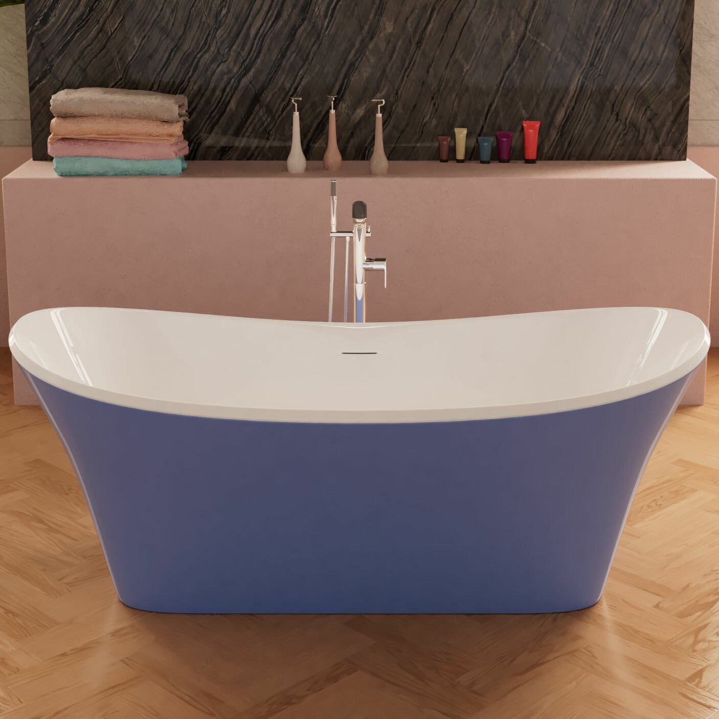 Акриловая ванна Frank 170х75 F6104 white/light blue