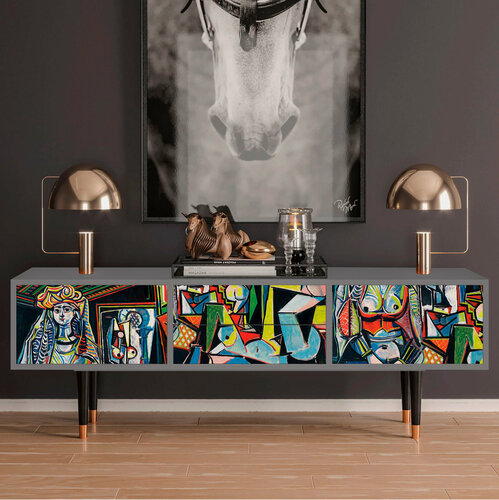 Изображение товара ТВ-Тумба - STORYZ - T4 Women of Algiers by Pablo Picasso, Размер - 170 x 59 x 48 см, Цвет корпуса - , Серый