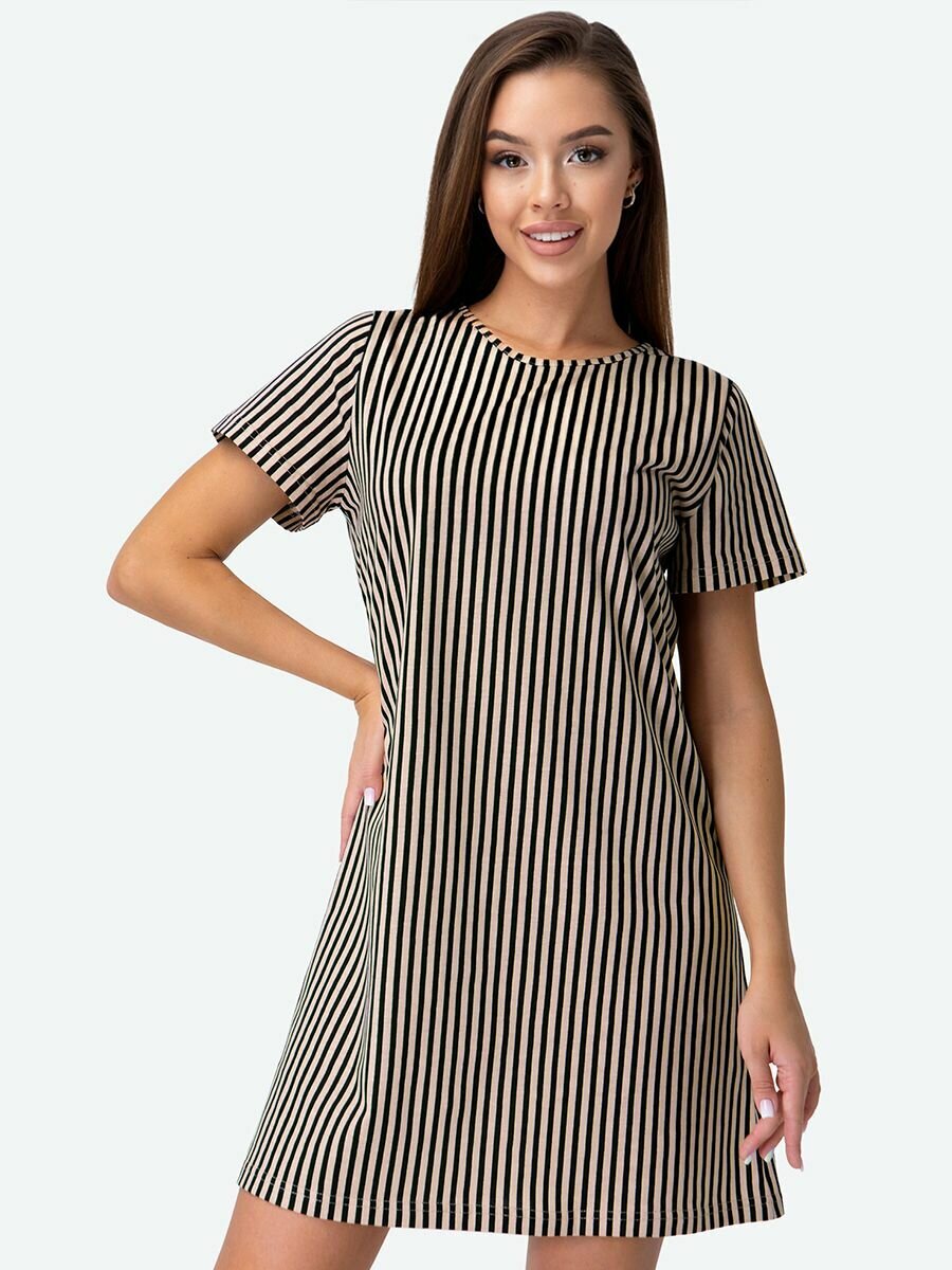 Туника Happyfox Для женщин размер 58 черный коричневый